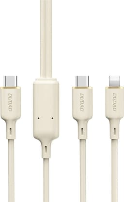 Dudao 2in1 USB-C till USB-C lightning Kabel 1.2m - Beige