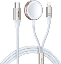 Joyroom 2in1 Lightning Kabel Och Inductive Laddare 1.5m - Vit