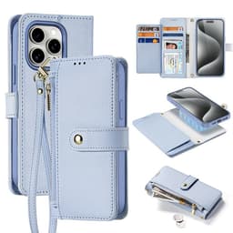 Dux Ducis iPhone 15 Pro Max Plånboksfodral Lawa Läder - Blå