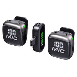 Dobbelt mikrofonsett med lavalier-støyreduksjon, USB-C, 2 mikrofoner + 1 mottaker