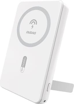 Dudao Powerbank med ställ 10000mAh 20W USB, USB-C och MagSafe - Vit