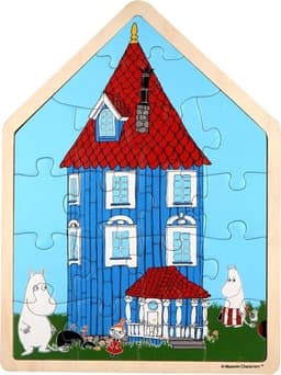 Moomin Puslespil 19 Pcs Wooden Framed Puzzle House