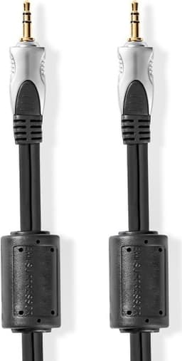 Nedis Stereo lydkabel | 3.5 mm Han | 3.5 mm Han | Gull belagt | 5.00 m | Rund | Antrasitt | Blister