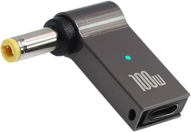 NÖRDIC USB C to Laptop Charger Converter, Type C to DC Plug, 100W PD, Charging Connector for Laptop 18-20V 5.5 x 2.5mm