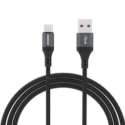 Dudao USB-A til USB-C 5A Kabel 1.2m Flettet - Sort