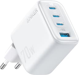 Anker Zolo Ultra Fast 70W USB-C 4-Port oplader, kompakt og stabil til iPhone 16/15, MacBook Air, iPad, Pixel, Galaxy