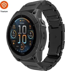 FIXED Garmin QuickFit 22mm kellon titaaniranneke (musta)
