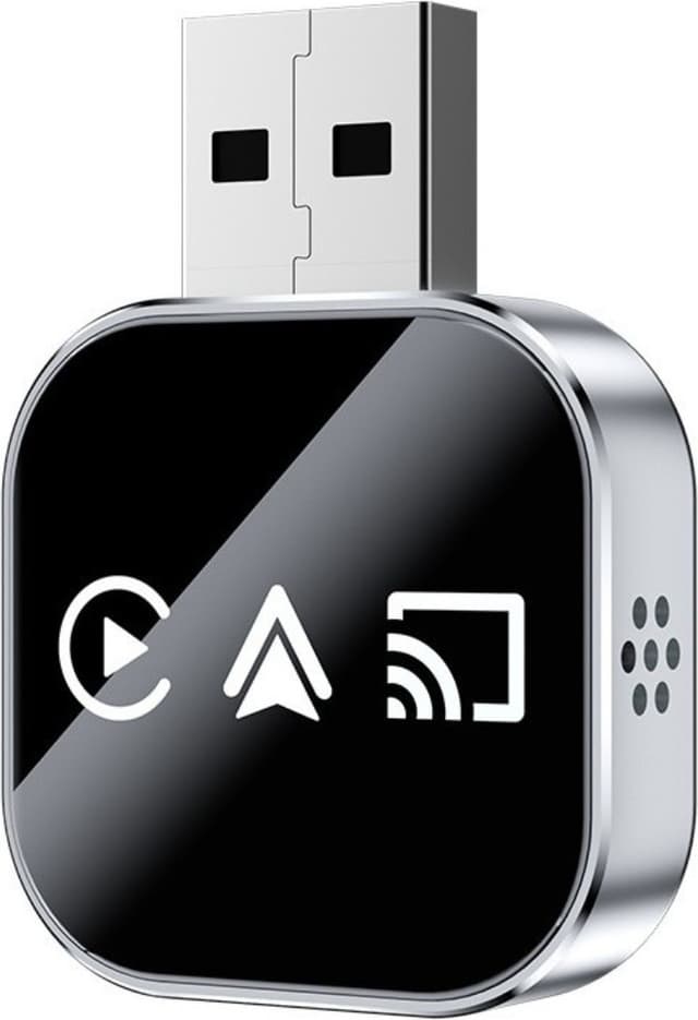 Trådlös CarPlay/Android Auto/Mirror Link Box Q1AS Silver 3-i-1 Adapter för Utländska System