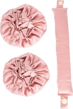 1-sett Satin Heatless Hair Curler for søvn om natten Pink