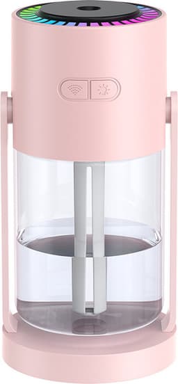 Fargerik luftfukter med roterende damp og omgivelsesbelysning Pink