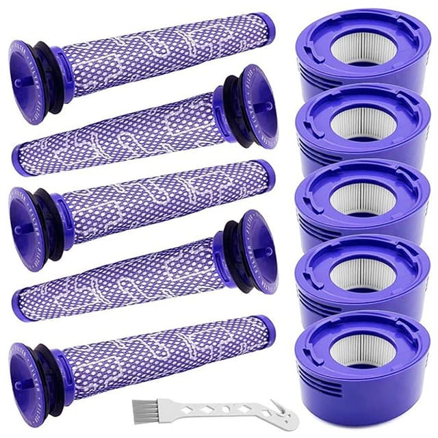 V7 V8 Dammsugarfilter Reservdelar, 11-delars Set