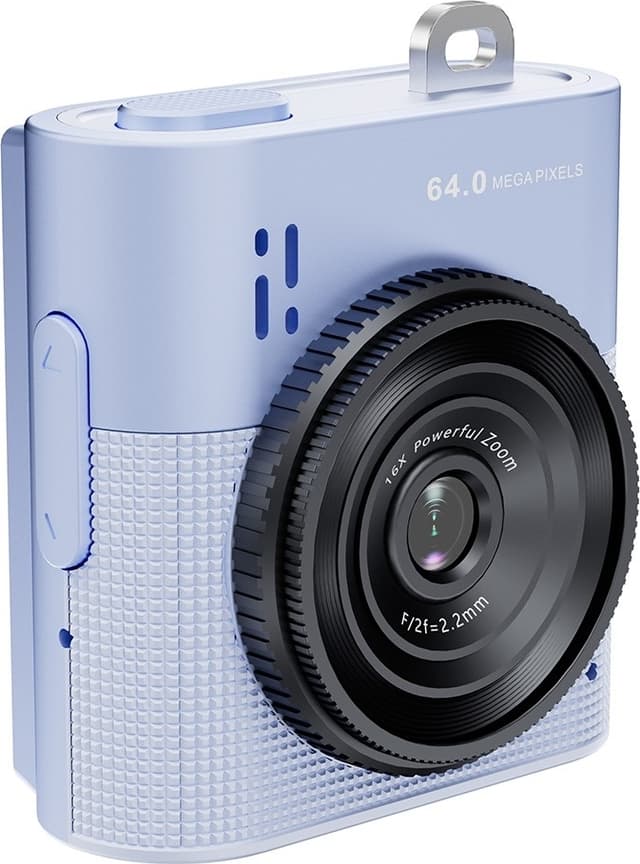 Kamera Digitalkamera 64MP 16x Digital Zoom 1.4"" IPS Skärm Foto Video - Blå