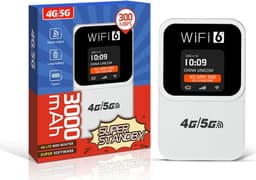 4G WiFi-ruter med klokkeslett og datovisning 300 Mbps WiFi6 mobil hotspot eurasisk