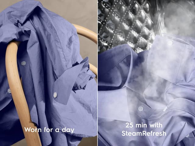 SteamRefresh – opfrisk med damp, brug tøjet igen og spar op til 96% vand*