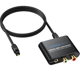 Digital till Analog Ljud-omvandlare, 192kHz Optisk till RCA, Optisk till 3.5mm DAC, SPDIF/Toslink