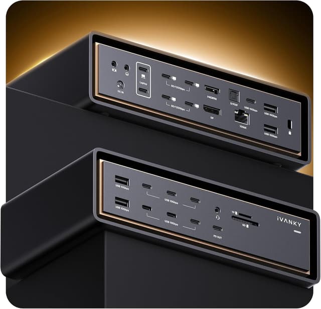 iVANKY 26-i-1 FusionDock Ultra Dual Thunderbolt 5 10GbE MacBook-dockningsstation 4x6K/Trippel 8K M1-M5 Pro/Max 120Gbps 240W Inkompatibel med Windows