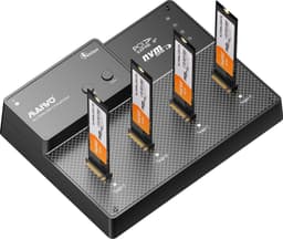 MAIWO 4-bay M.2 NVMe SSD USB4.0 Dock, Kloner/Duplicator, Støtter 1-til-3 Offline-kloning & Programvare-RAID, 40Gbps kompatibel med Thunderbolt 4/3