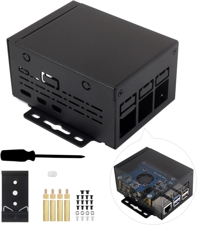 Waveshare industrielt metalkabinet (D) til Raspberry Pi 5