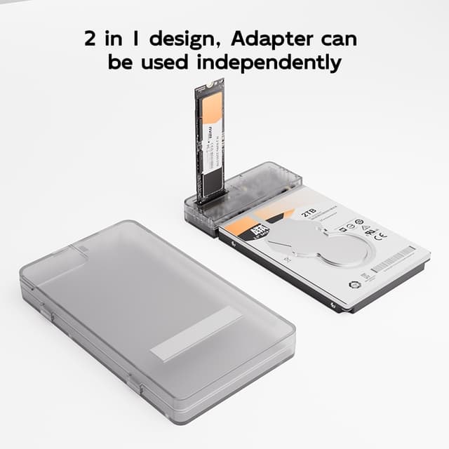 MAIWO 2.5"" SATA HDD, SSD & M.2 NVMe kabinett 10Gbps