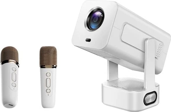 NÖRDIC Projektor 1080P 300ANSI med 2 Karaoke Mikrofoner