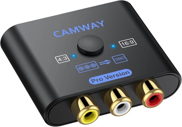 NÖRDIC RCA AV til HDMI-konverter 16:9/4:3 1080P Mini Composite CVBS Video- og Lydkonverter med understøttelse af PAL og NTSC