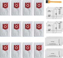 12-Pack Dammsugarpåsar Kompatibla med Miele GN Serie S Serie S8/C1/C2/C3