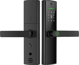 TUYA WiFi Smart Dörrlås med Titthål, Fingeravtryck, Lösenord och Nyckel för Trädörrar