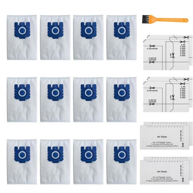 12-PACK Dammsugarpåsar Kompatibla med Miele GN-serien S8/C1/C2/C3