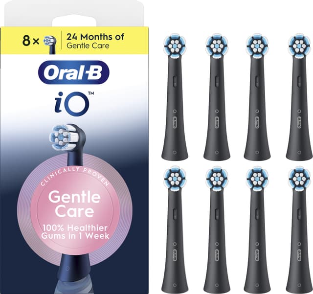 Oral-B iO Gentle Care tandborsthuvuden 778602 (svart) 8-pack