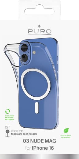 iPhone 16 0.3 MAG TPU back cover, transparent