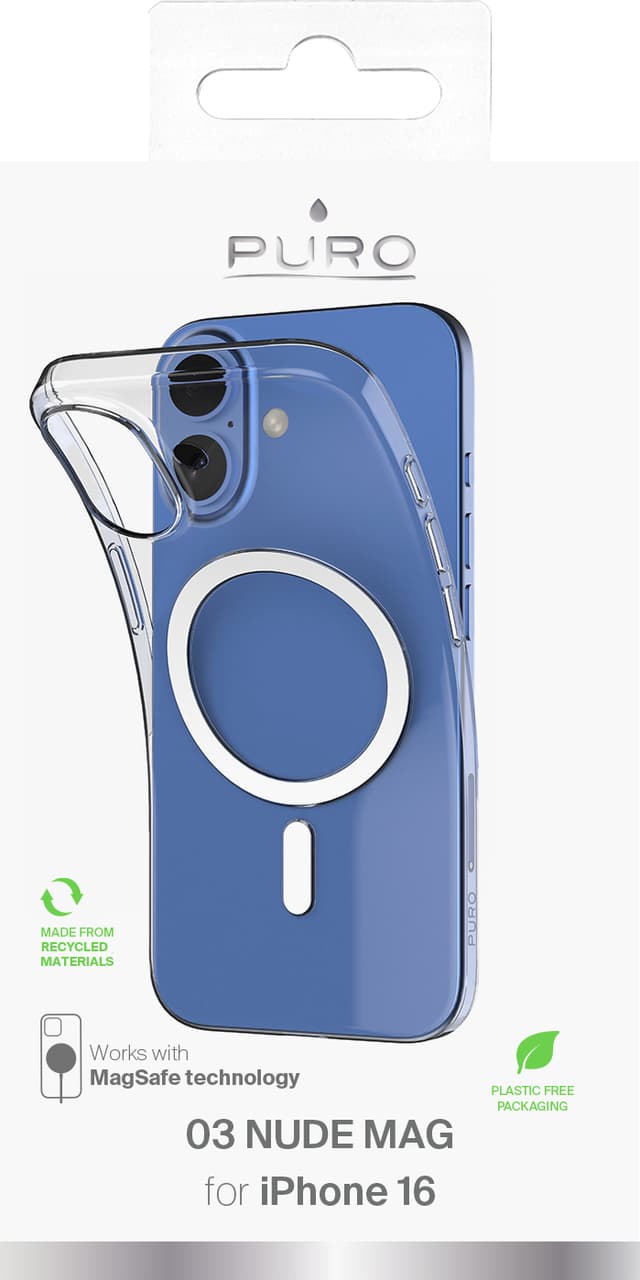 iPhone 16 0.3 MAG TPU back cover, transparent