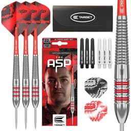 Target Darts Nathan Aspinall messinkirakenteiset teräskärkitikat (22 g, 2025)