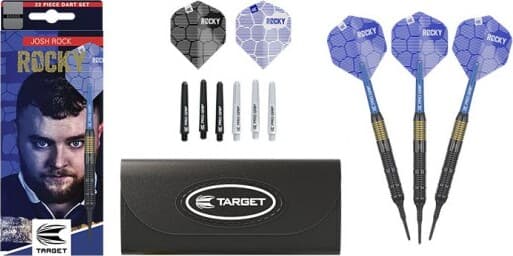Target Darts Josh Rock mässing mjukspets dartpilar (18 g, 2025)