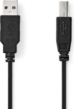 Nedis USB-kabel | USB 2.0 | USB-A Han | USB-B han | 480 Mbps | Nikkelplateret | 1.00 m | Runde | PVC | Sort | Box