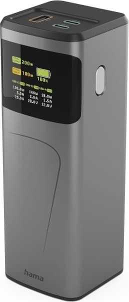 Hama Powerbank 24000mah 2xUSB-C 1xUSB-A 200W Rask Lading