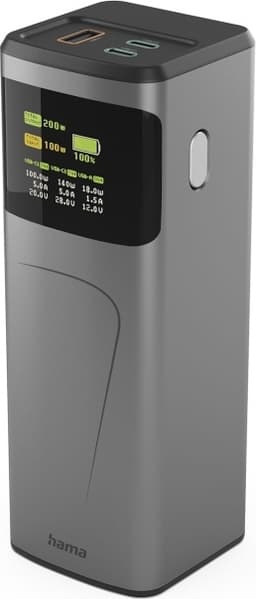 Hama Powerbank 24000mah 2xUSB-C 1xUSB-A 200W Rask Lading