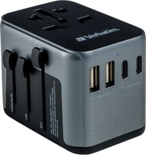 Verbatim Universell reseadapter UTA-03 PD30W/QC / 2xUSB / 2xTyp-C