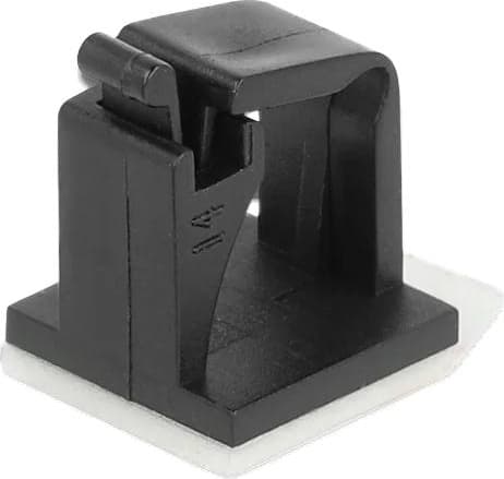 DeLOCK Cable holder with locking clip self-adhesive black 10 pieces