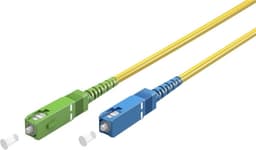 Goobay Fiberoptisk kabel (FTTH), Singlemode (OS2) Yellow, gul (Simplex), 30 m plugg SC-APC (8°) > SC plugg (UPC), halogenfri kabelhölje (LSZH)