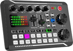 Live Sound Card ljudmixer, podcast-ljudinterface med DJ-mixereffekter för PS4, PS5, karaoke, TikTok, YouTube, livestreaming, inspelning och gaming