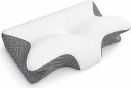 Ortopedisk Pute / Memory Foam Hodepute - hvit og grå
