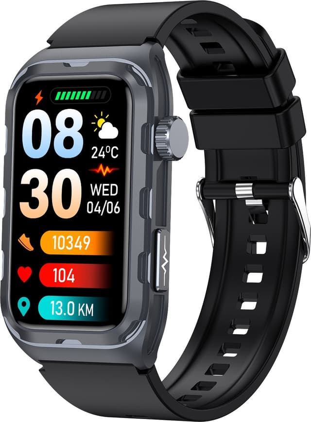 Smart Armband med Avancerad Hälsoövervakning och ECG-Funktion - Perfekt för Aktiva Livsstilar Black