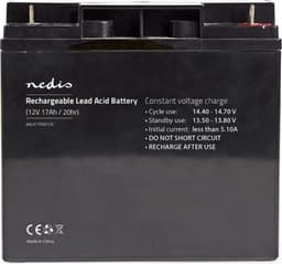 Nedis Genopladeligt blybatteri | Bly-syre | Opladningsbar | 12 V | 17000 mAh | 167 mm | 181 mm | 77 mm