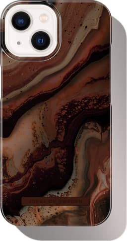 Printed Case iPhone 13 / 14 / 16e / 17e Dark Amber Marble