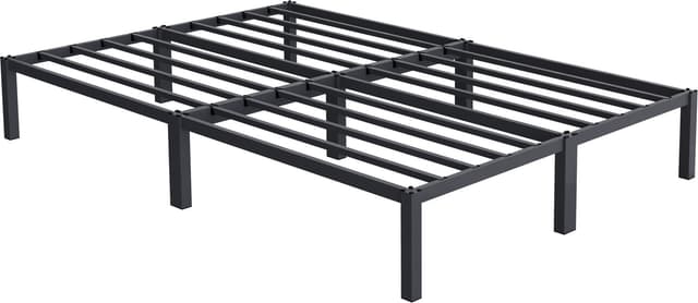 ML-Design metal seng 140x200 cm på stålramme med lamellbund, antracit