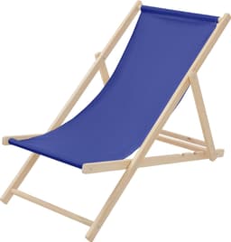 ECD Germany sammenklappelig træterrasse-stol 3 positioner 120 kg blå have strand