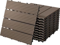 ECD Germany WPC-terassilaatat 30x30 cm, 33 kpl:n sarja, 3 m², tummanruskea puuefekti, klikkausjärjestelmä