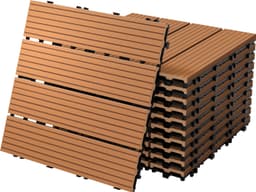 22x WPC-terrassplattor balkongplattor klickplattor 30x30 cm ljusbruna 2 m²