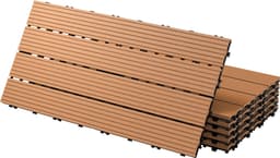 ECD Germany WPC terrassefliser 60x30 cm 30-delt sæt dækker 5 m² lysebrun trælook kliksystem
