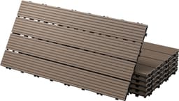 ECD Germany WPC-terassilaatat 60x30 cm 24 kpl:n sarja, peittää 4 m², tummanruskea puuefekti, klikkausjärjestelmä